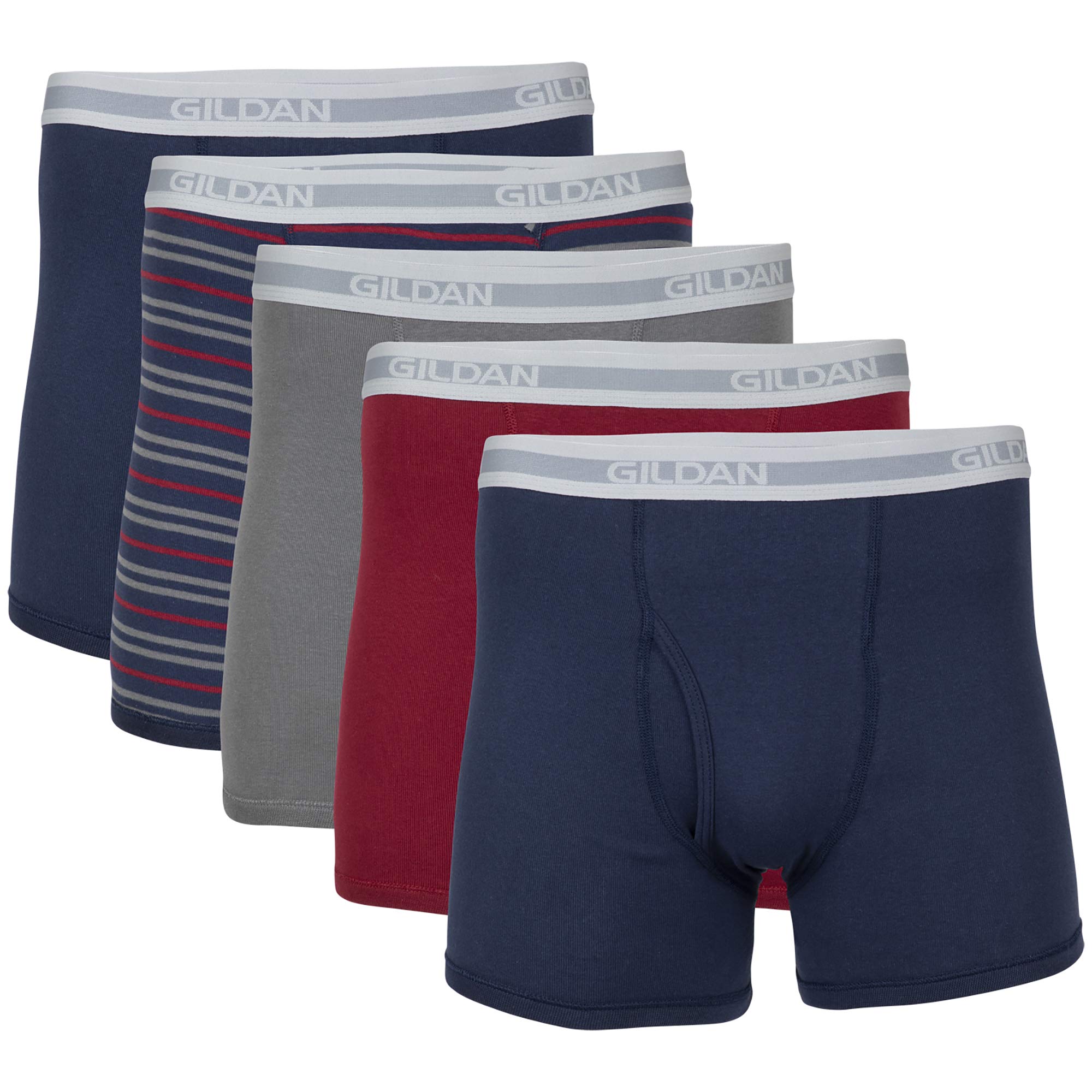 Gildan Men's Boxer Briefs, Multipack, Mixed Blue (5-Pack), Medium 🍁 All In One Marketplace Canada