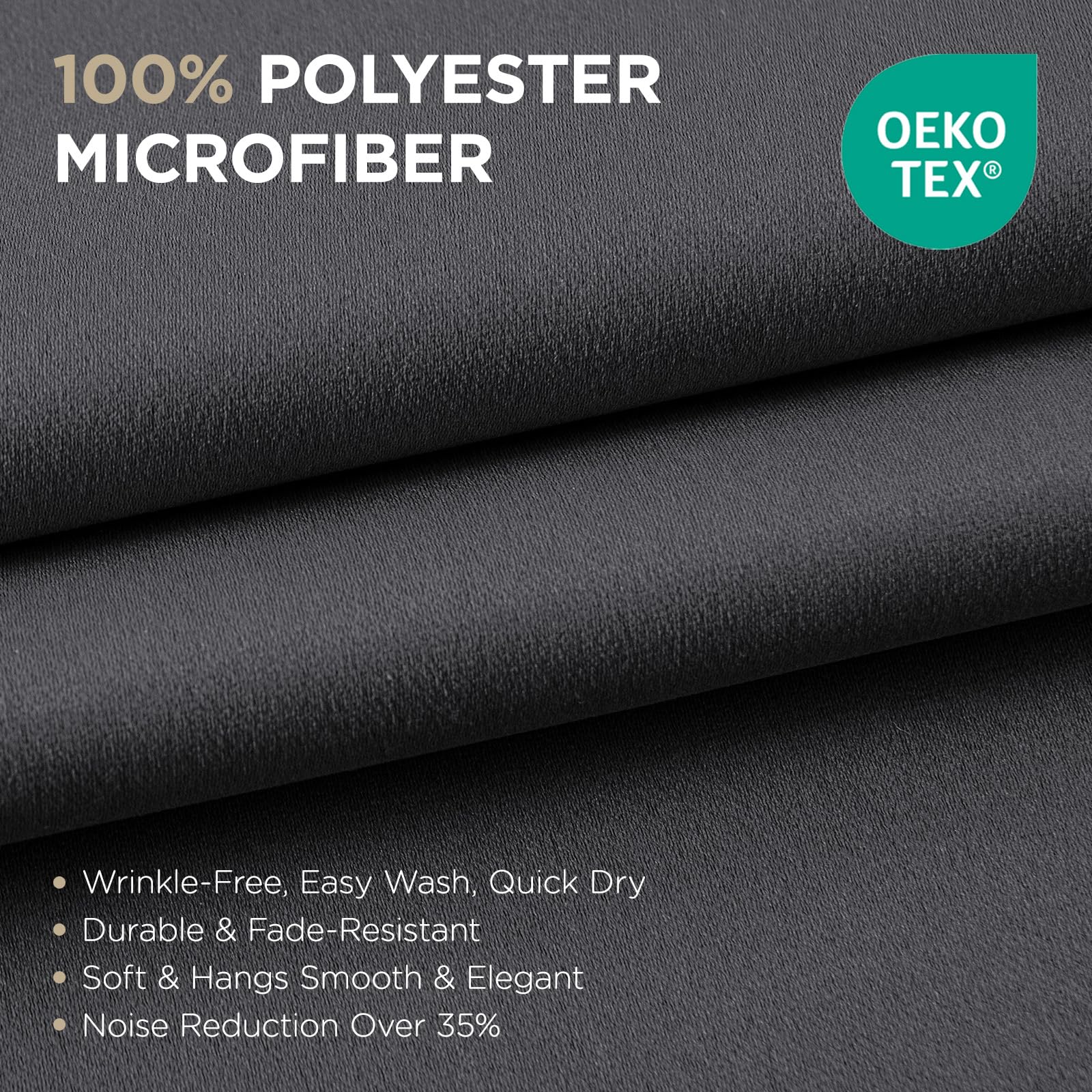 Joydeco Blackout Curtains 63 Inch Length 2 Panels Set, Thermal Insulated Long Curtains& Drapes 2 Burg, Room Darkening Grommet Drapes for Living Room Bedroom Window (W52 x L63 Inch, Dark Grey) 🍁 All In One Marketplace Canada