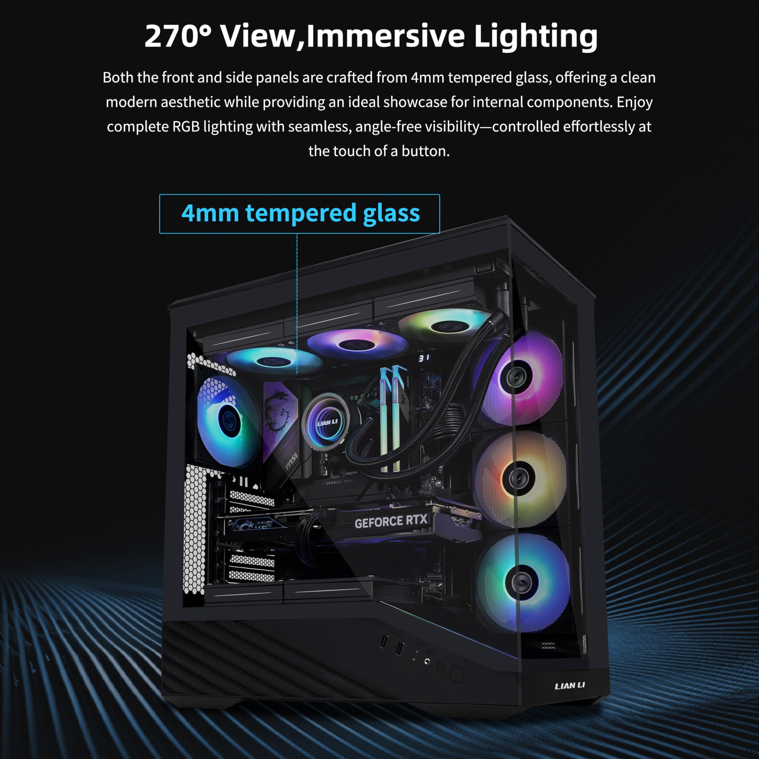 Lian Li Vector V100 ATX Mid-Tower PC Case with 4 ARGB PWM Fans, Black 🍁 All In One Marketplace Canada