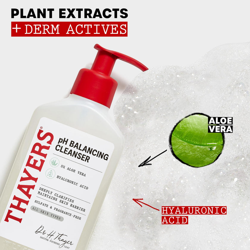THAYERS pH Balancing Daily Cleanser, Face Wash with Aloe Vera, Gentle and Hydrating Skin Care for Dry, Oily, or Acne Prone Skin, 237ml 🍁 All In One Marketplace Canada