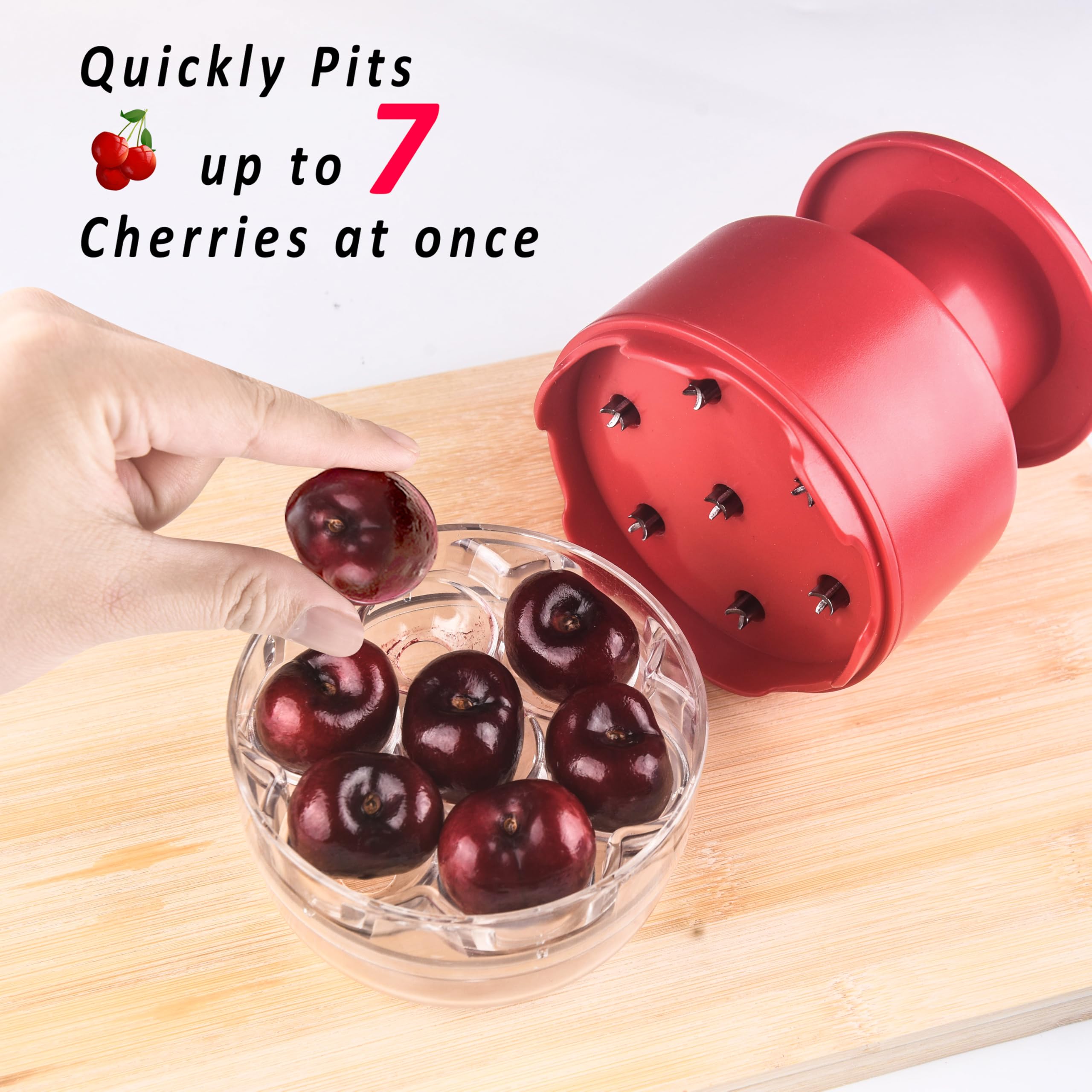 Cherry Pitter - Makmzoon Multi Cherries Corer Stainless Steel Pitter Tool Making Cherry Jam - 7 Cherries 🍁 All In One Marketplace Canada