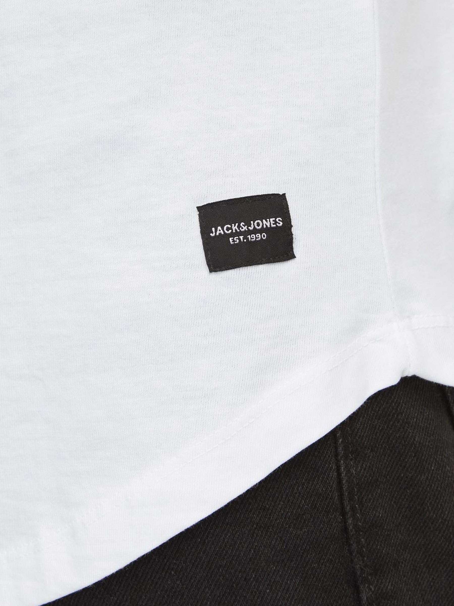 JACK & JONES Men's Long Line Fit T-Shirt JJENOA TEE SS Crew Neck NOOS White Medium 🍁 All In One Marketplace Canada