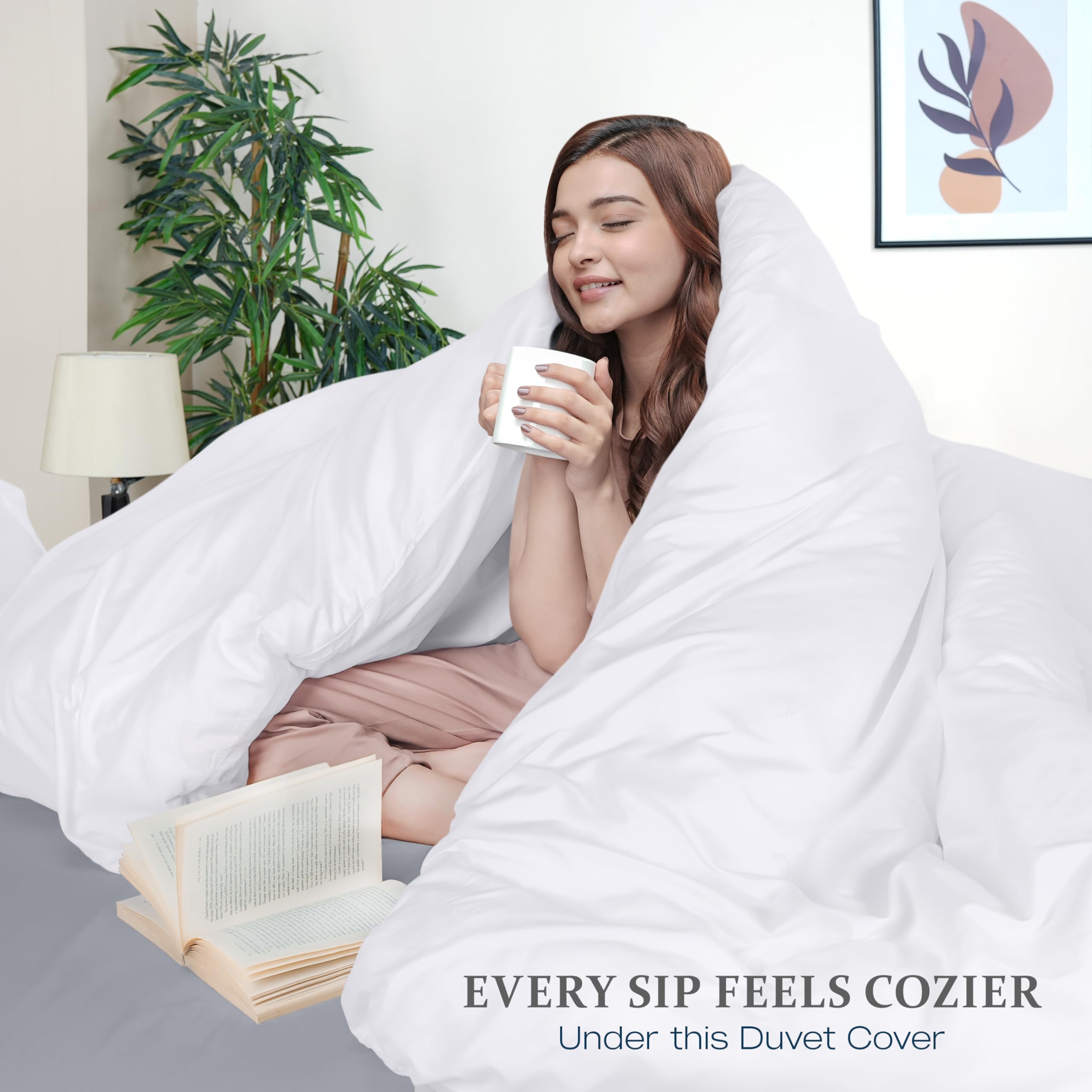 Utopia Bedding Duvet Cover Queen Size Set with Pillow Shams - Comforter Cover with Zipper Closure, 90X90 Inches & Pillow Shams 20X26 Inches (White) Comforter Not Included 🍁 All In One Marketplace Canada