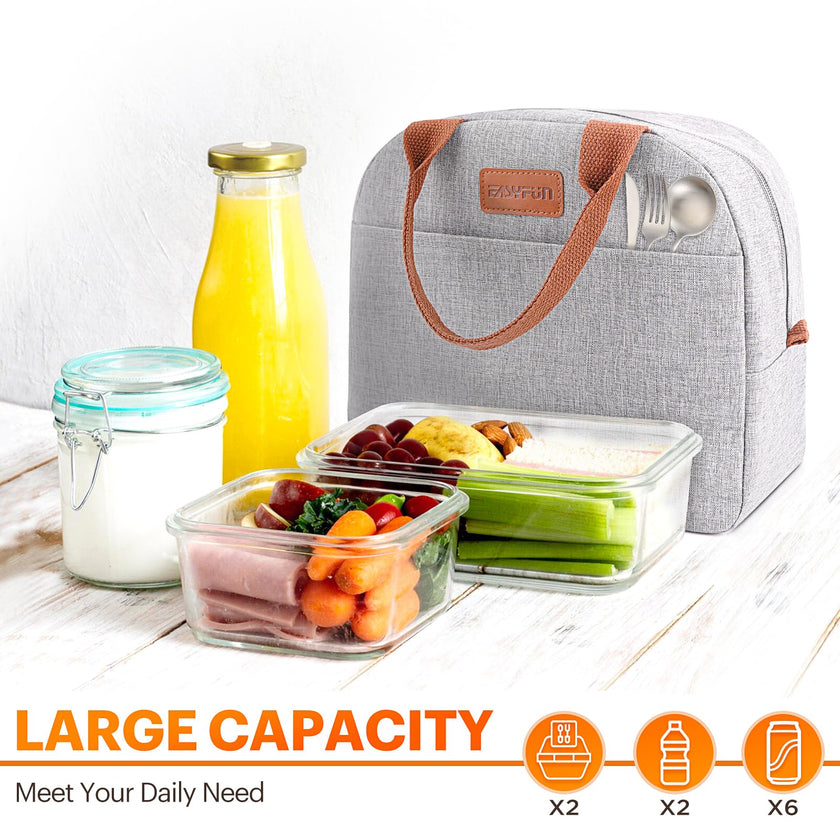 Lunch Bag for Women & Men Adult Insulated Lunch Box, Small Leakproof Cooler Food Lunch Containers Reusable High Capacity Lunch Tote Bags for Work, Travel, Outdoor 🍁 All In One Marketplace Canada