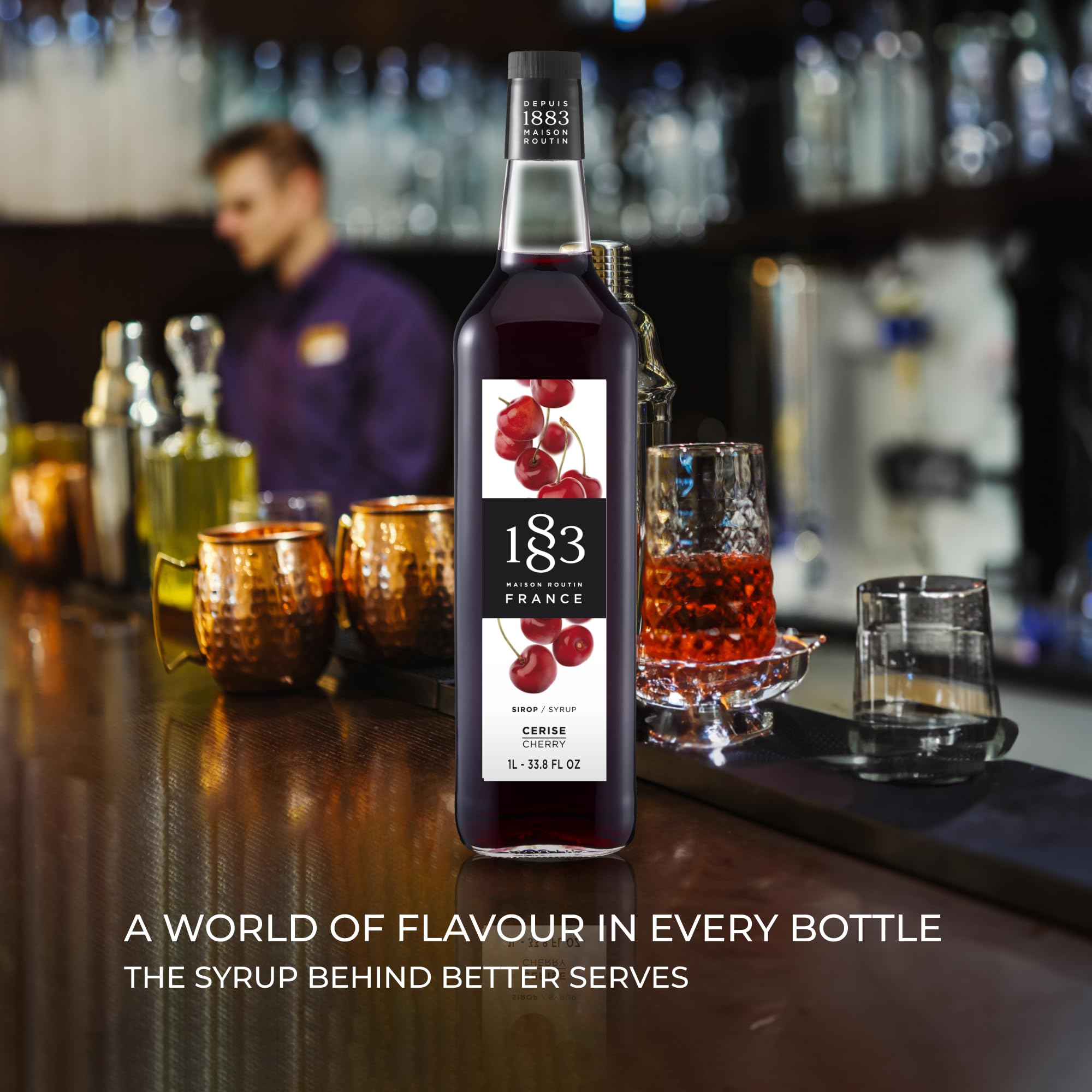 Maison Routin 1883 Cherry Syrup, Pet Bottle 1000 Milliliter 🍁 All In One Marketplace Canada