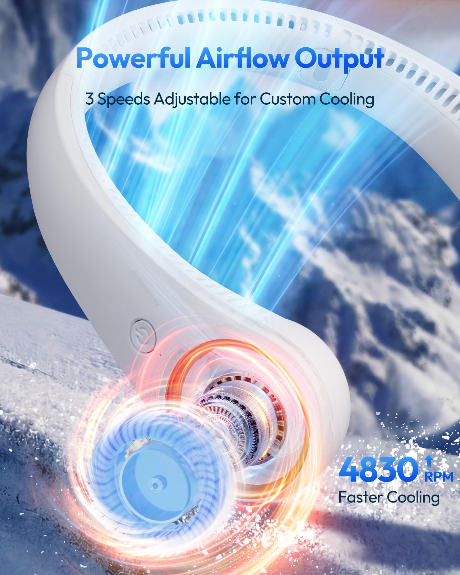 Gaiatop Portable Neck Fan Rechargeable, Hands-Free Cooling, 23.5hrs Runtime, Battery Powered Personal Fan Ventilateur de Cou, Summer Outdoor Travel Essentials, Birthday Gifts for Women Men Dad 🍁 All In One Marketplace Canada