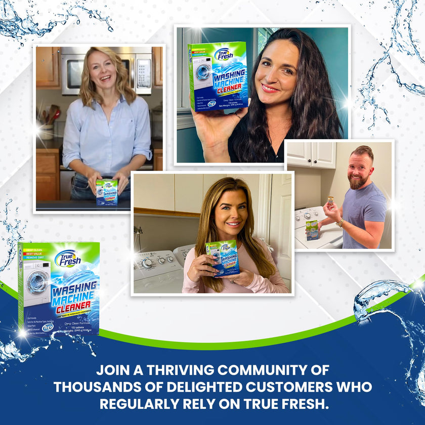 True Fresh Washing Machine Cleaner Tablets, Solid Deep Cleaning Tablet, Finally Clean All Washer Machines Including HE Front Loader Top Load- 15 pack 🍁 All In One Marketplace Canada