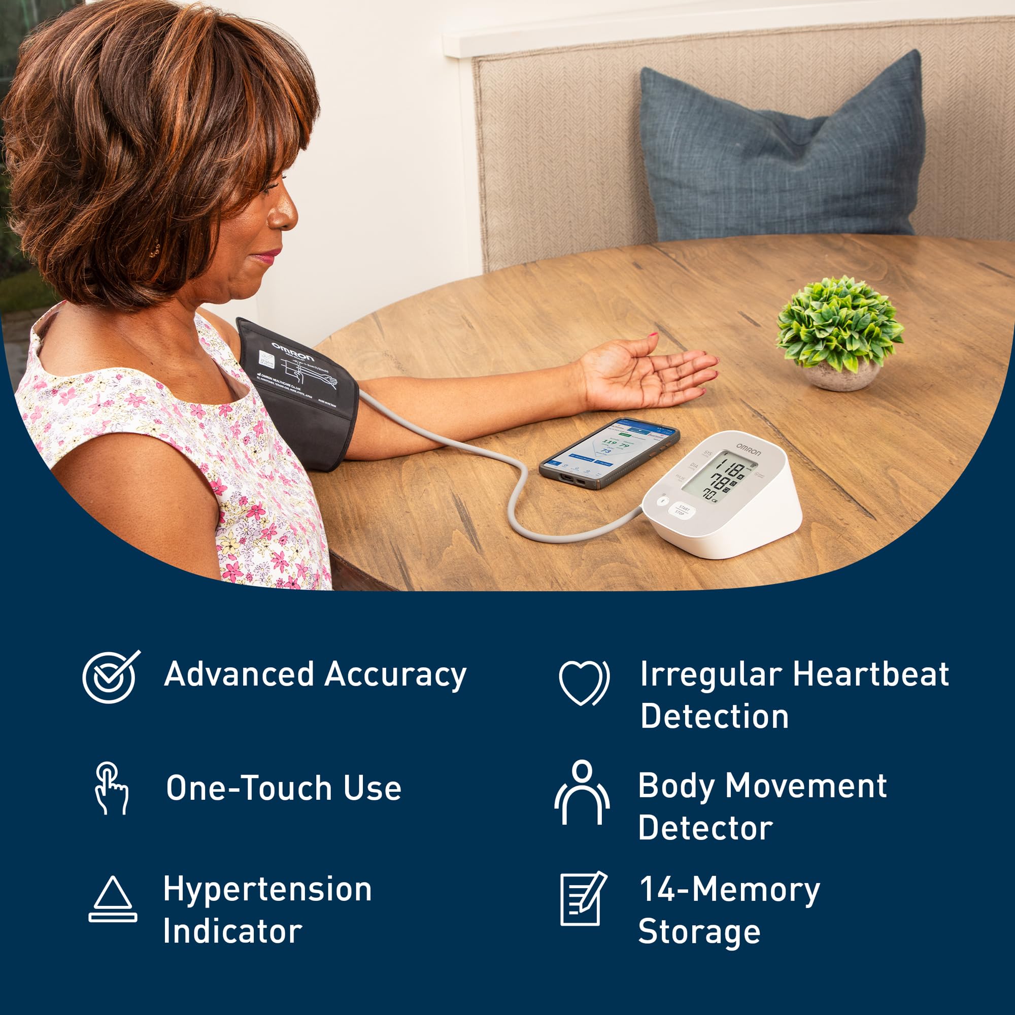 OMRON Bronze Upper Arm Blood Pressure Monitor - Clinically Validated Blood Pressure Arm Cuff - Use OMRON Connect App for Unlimited Measurements 🍁 All In One Marketplace Canada
