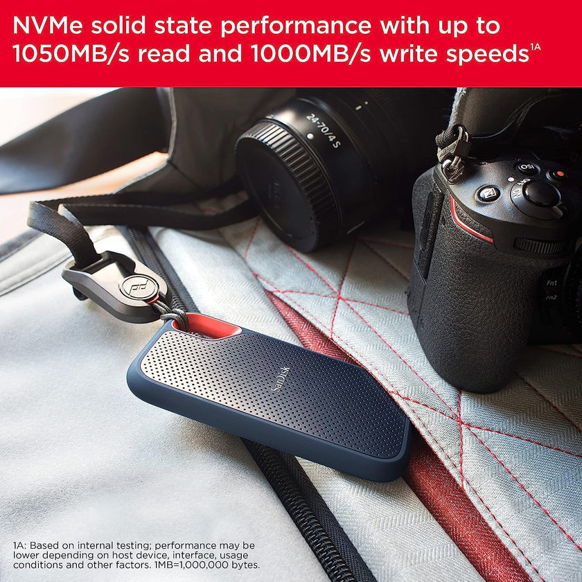SANDISK 1TB Extreme Portable SSD (Old Model)- Up to 1050MB/s, USB-C, USB 3.2 Gen 2, IP65 Water and Dust Resistance, Updated Firmware - External Solid State Drive - SDSSDE61-1T00-G25 🍁 All In One Marketplace Canada