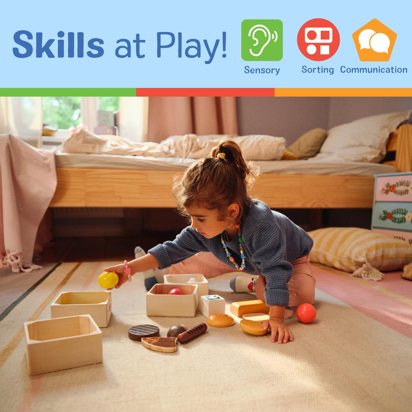 Melissa & Doug Food Groups, 21-Piece Wooden Toys Set of Pretend Play Food & Kids Play Kitchen Accessories, Preschool Toys for Girls & Boys Ages 3+ 🍁 All In One Marketplace Canada
