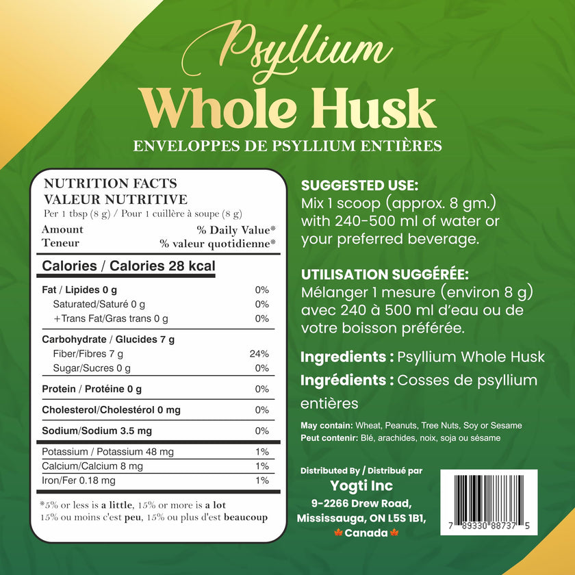 Yogti Whole Psyllium Husk, 912 g 🍁 All In One Marketplace Canada