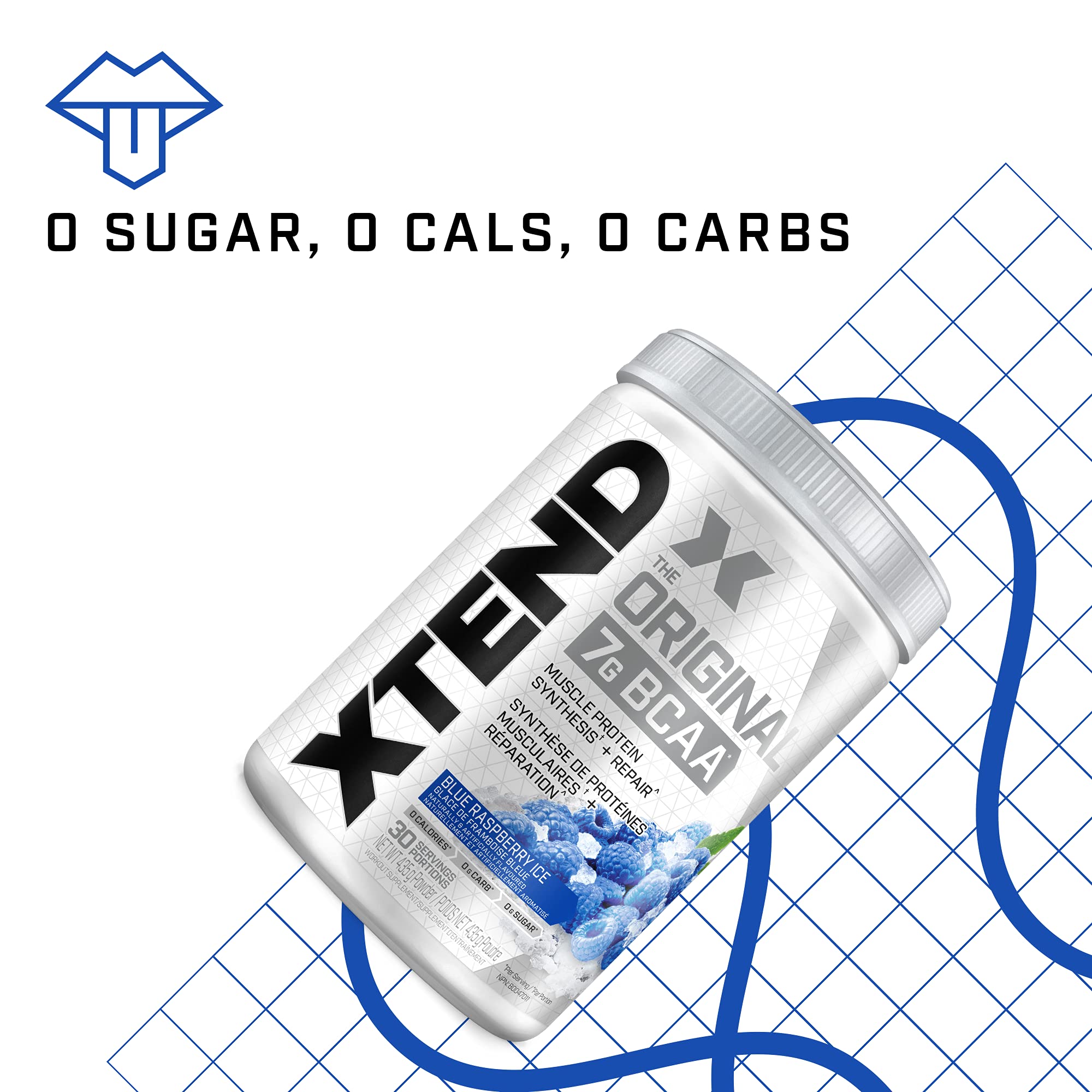 Scivation XTEND Original BCAA Powder | Sugar Free Post Workout Muscle Recovery Drink with Amino Acids | 7g BCAAs for Men & Women | 30 Servings, Blue Raspberry Ice 🍁 All In One Marketplace Canada