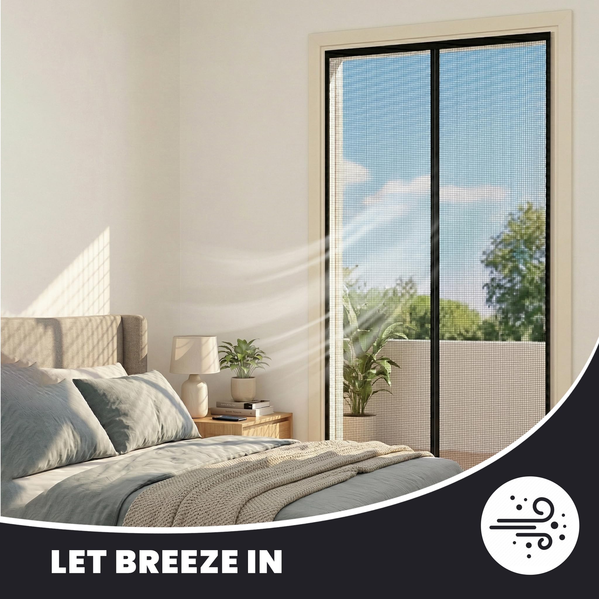 Magnetic Screen Door, Heavy Duty Fiberglass Moustiquaire Magnétique, Screen Mesh with Automatic Block Closure, Walk Through Easily for Kids Pets,Fits Door Size up to 36-38