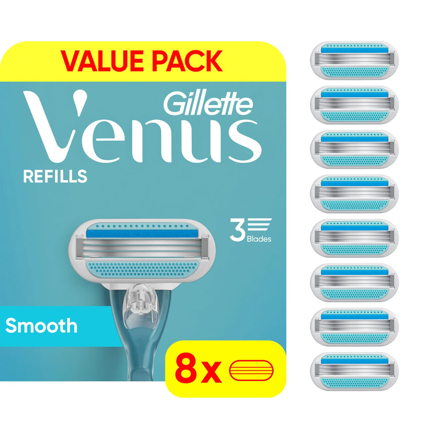 Venus Smooth Women’s Razor Blades, 3-Bladed Razor Refills, 1 Pack (Count of 8) 🍁 All In One Marketplace Canada
