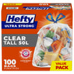 Hefty™ Ultra Strong 100ct Clear Garbage Bags Tall 50 L, Drawstring, Arm and Hammer odour neutralizer, MEGA Recycling/Waste/Kitchen/Trash Plastic Pack bags, Fits simplehuman code N 🍁 All In One Marketplace Canada