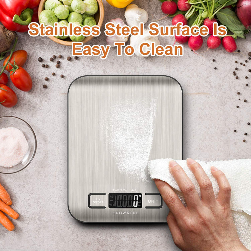 CROWNFUL Food Scale, 11lb Digital Kitchen Scales Weight Ounces and Grams for Cooking and Baking, 6 Units with Tare Function (Battery Included) 🍁 All In One Marketplace Canada