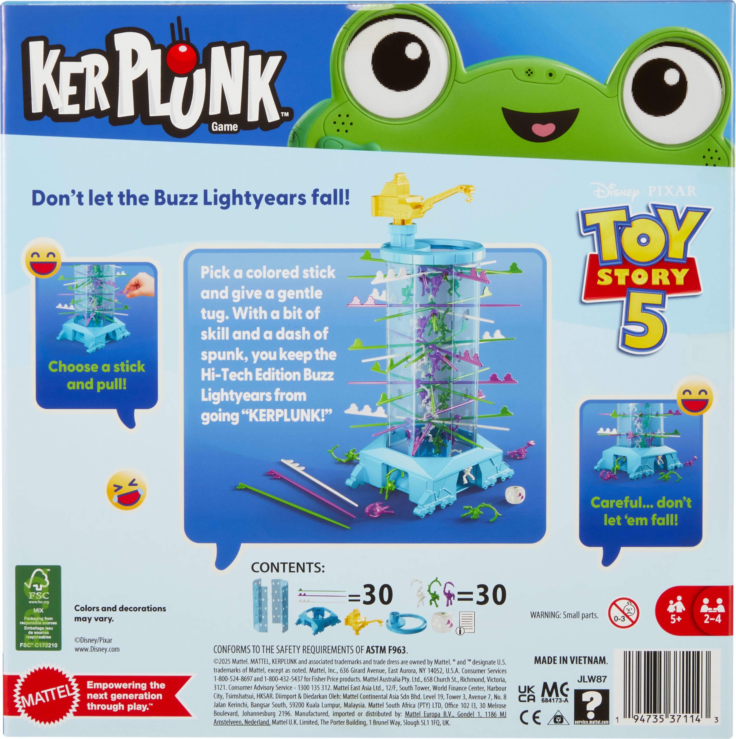 Mattel Games Kerplunk Disney and Pixar’s Toy Story 5 Kids & Family Game with Buzz Lightyears and Inspired by the Movie for 2 to 4 Players Ages 5+ 🍁 All In One Marketplace Canada