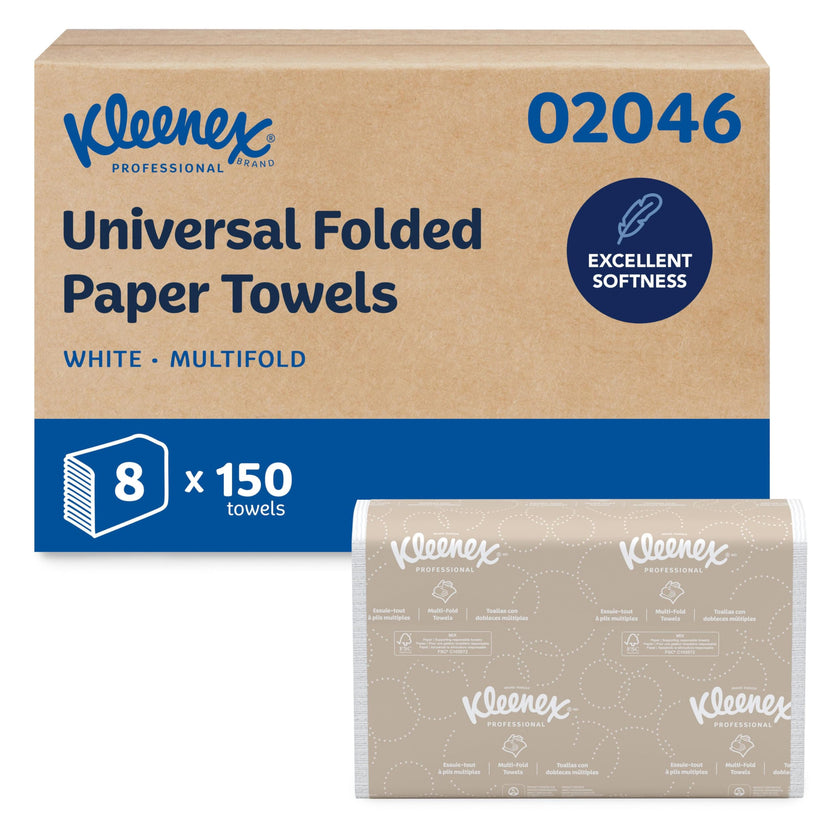 Kleenex Professional Universal Multifold Paper Towels, Bulk (02046), Absorbency Pockets, 9.2