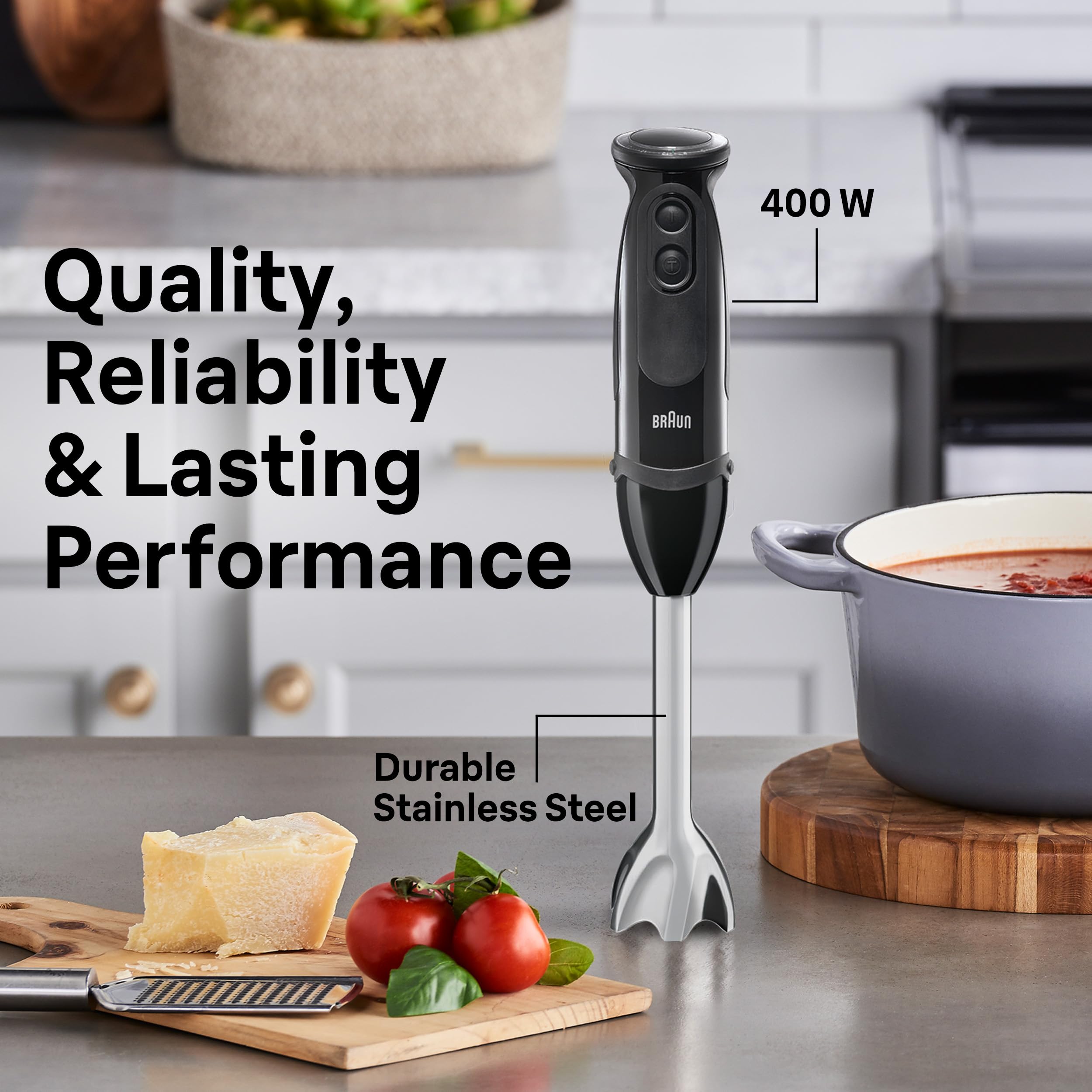 Braun MQ5000 Vario Hand Blender Stick – 21-Speed Immersion Blender Handheld with Turbo Boost, Stainless Steel Blades, SplashControl, EasyClick System, 400W, Mixer for Soups & Smoothies 🍁 All In One Marketplace Canada