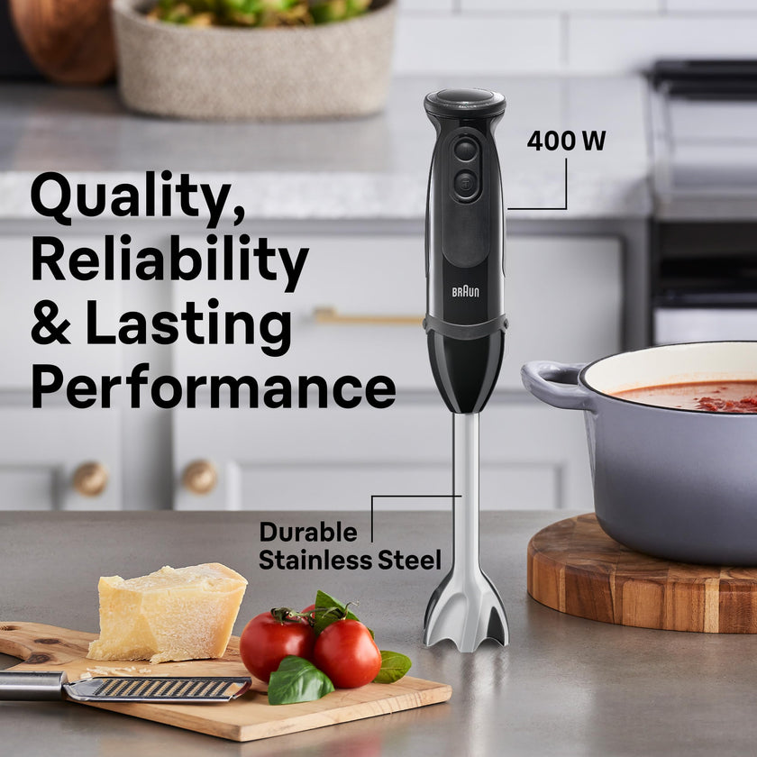 Braun MQ5000 Vario Hand Blender Stick – 21-Speed Immersion Blender Handheld with Turbo Boost, Stainless Steel Blades, SplashControl, EasyClick System, 400W, Mixer for Soups & Smoothies 🍁 All In One Marketplace Canada