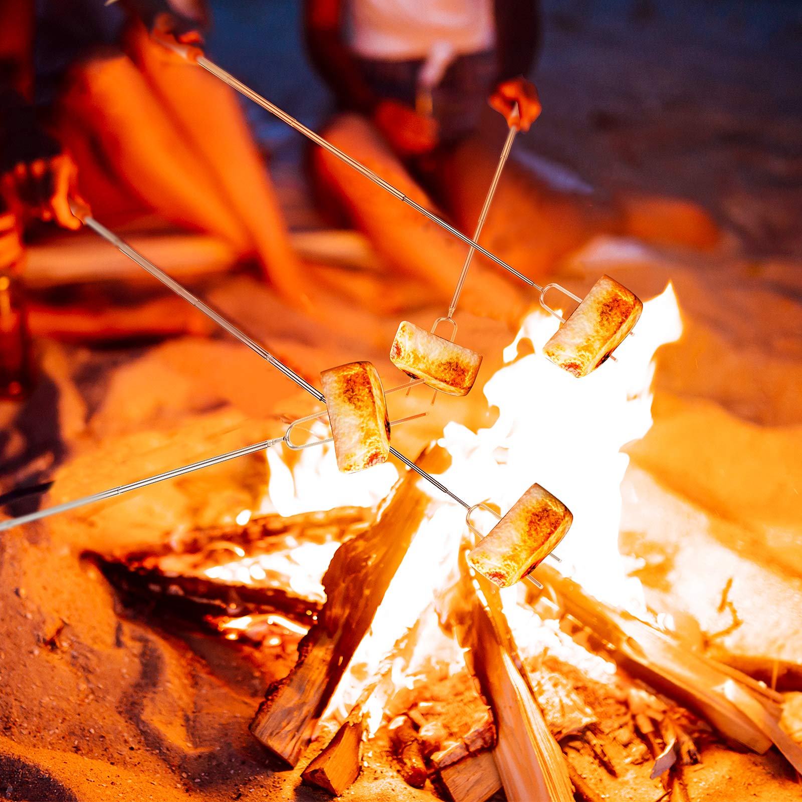 Marshmallow Roasting Sticks, Telescoping Smores Sticks for Open Fire Pit, 32 Inch Long Marshmallow Toasting Barbecue Forks Smores Skewers for Campfire Camping Hotdog Hot Dog Bonfire Grill, 5 Pack 🍁 All In One Marketplace Canada