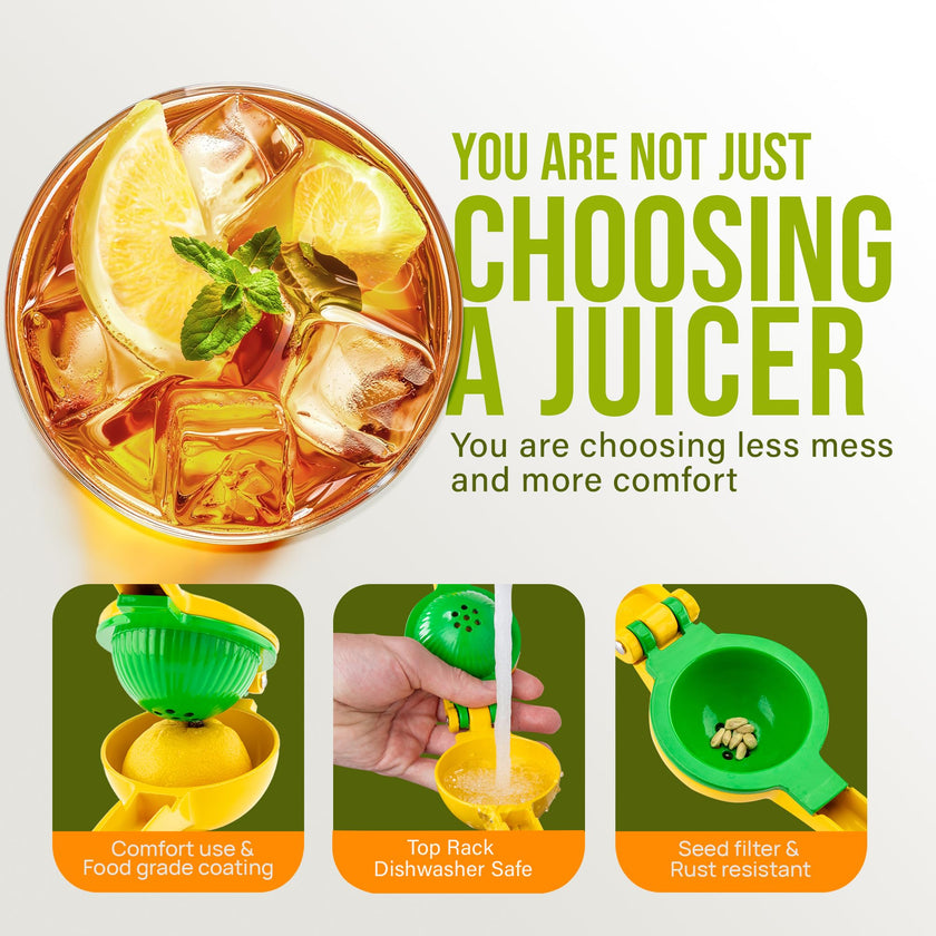 Zulay Kitchen 2 in 1 Lemon Lime Squeezer - Handheld Easy to Use Citrus Juicer - Easy to Clean Manual Orange & Lemon Squeezer - Citrus Juicer for Extracting All the Juice - Manual Press 🍁 All In One Marketplace Canada