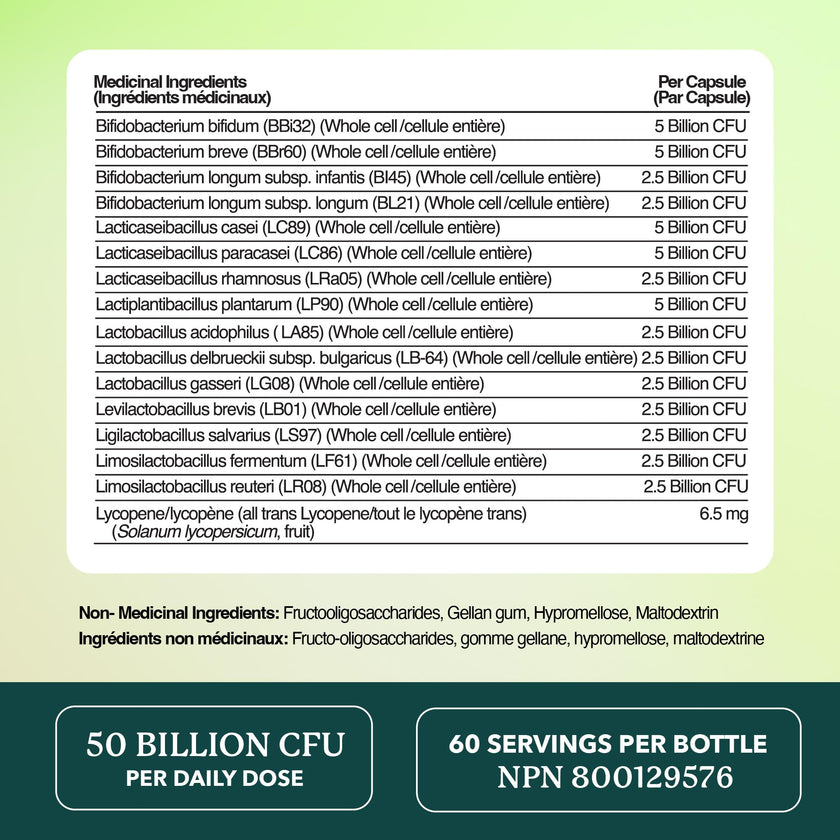 Probiotics for Men | Gut Health & Prostate Support | 50 Billion CFU with 15 Probiotic Strains | With Lycopene for Prostate Support | Men’s Gut Health Supplements | Non-GMO | Made in Canada | 60 Ct 🍁 All In One Marketplace Canada