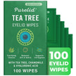 Tea Tree Eyelid Wipes – 100 Tea Tree Oil Eye Wipes for People with Dry Eyes & Allergies – Gentle Eyelid Cleanser with Hyaluronic Acid – Individually Wrapped & Biodegradable 🍁 All In One Marketplace Canada