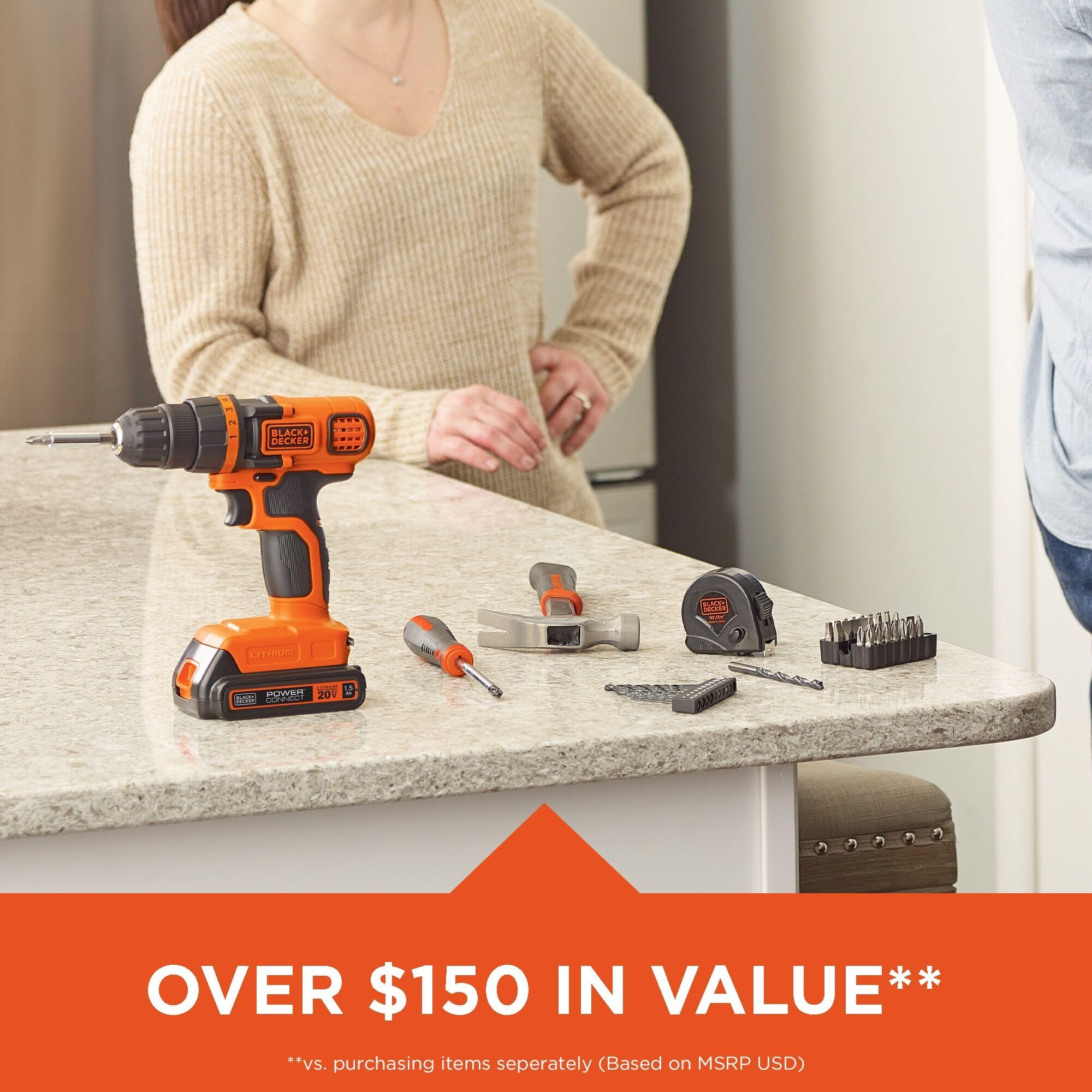 BLACK+DECKER 20V Max Drill & Home Tool Kit, 68 Piece (LDX120PK) 🍁 All In One Marketplace Canada