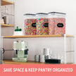 Large Dry Food Storage Containers with Lids, PRAKI 6PCS 4L Airtight Cereal Containers Storage, Leak-proof Canister Set for Kitchen Pantry Organizers and Storage with 20 Labels & Marker 🍁 All In One Marketplace Canada