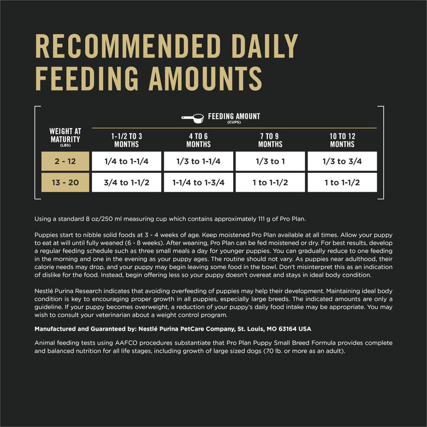 Purina Pro Plan Small Breed Dry Puppy Food, Chicken & Rice - 2.72 kg Bag 🍁 All In One Marketplace Canada