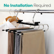 Utopia Home 2 Pack Pants Hangers Space Saving - Clothes Hanger with Stainless Steel Hook & Anti-Slip Design - Closet Organizer for Jeans, Trousers, Skirts, Scarf & Slacks (Black) 🍁 All In One Marketplace Canada
