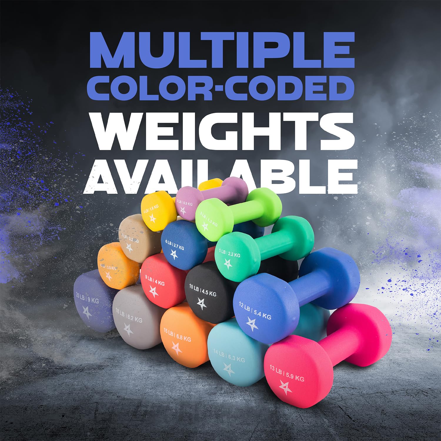 Yes4All Dumbbell Neoprene, poids et haltere, Weight Set, Hand Weights for Women, Dumbbells Pair, Free Weights (D. Blue - 12lbs) 🍁 All In One Marketplace Canada