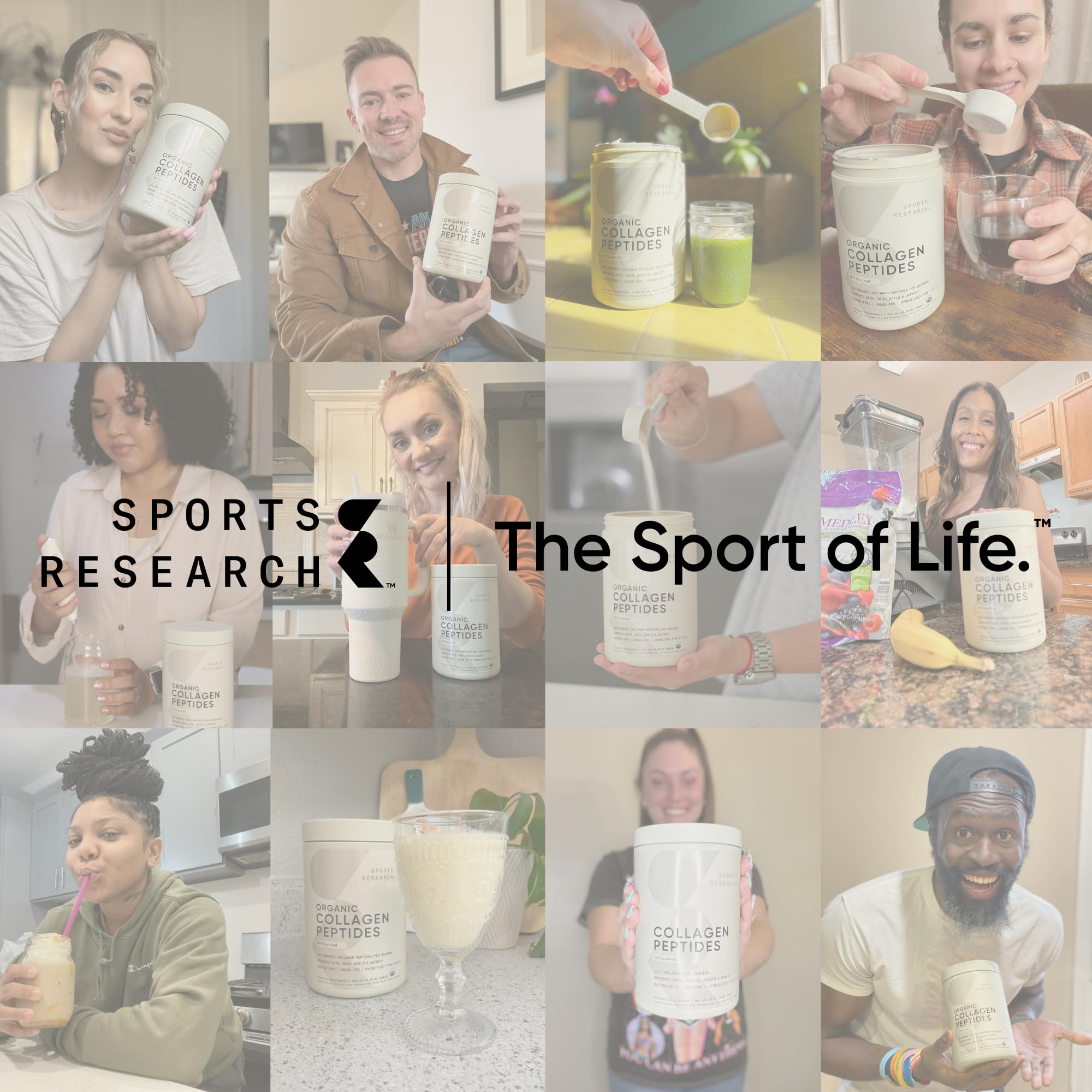 Sports Research® Premium Collagen Peptides Powder (32oz Jar) | Grass-Fed, Certified Paleo Friendly, Non-GMO and Gluten Free - Unflavored and Easy to Mix 🍁 All In One Marketplace Canada