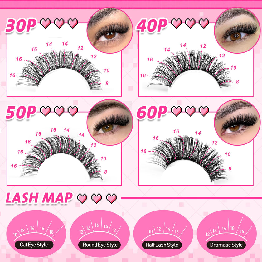 wiwoseo Cluster Eyelash Extensions 560pcs Lash Clusters Wipsy Cluster Lashes D Curl Eyelashes Clusters Individual Lashes DIY Lash Extensions Cluster Eyelash Natural Look Eyelashes (8-16MM) 🍁 All In One Marketplace Canada
