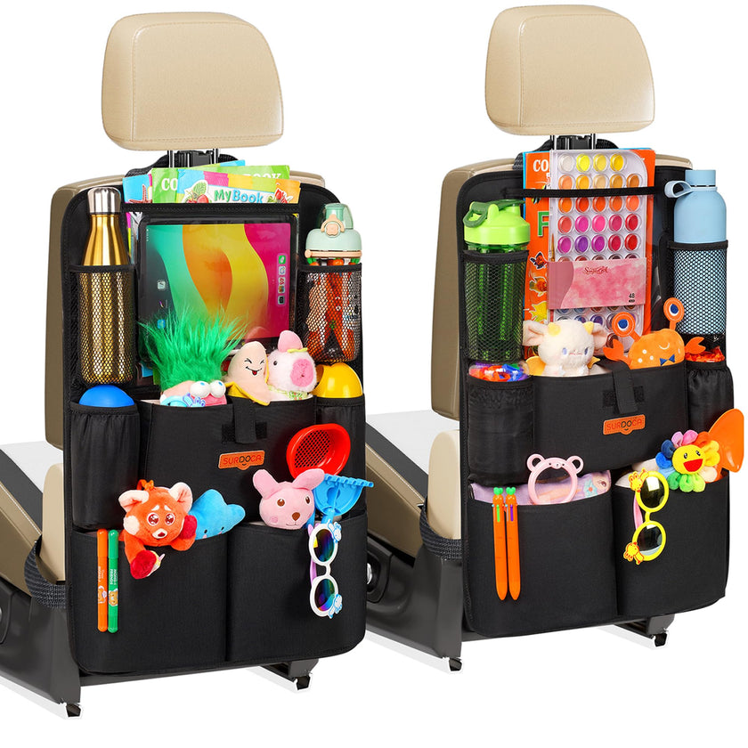 SURDOCA Car Seat Organizer with 11Inch Tablet Holder,8 Pockets,4th Gen Road Trip Essentials for Kids,Backseat Organizer Protectors Storage Accessories 🍁 All In One Marketplace Canada