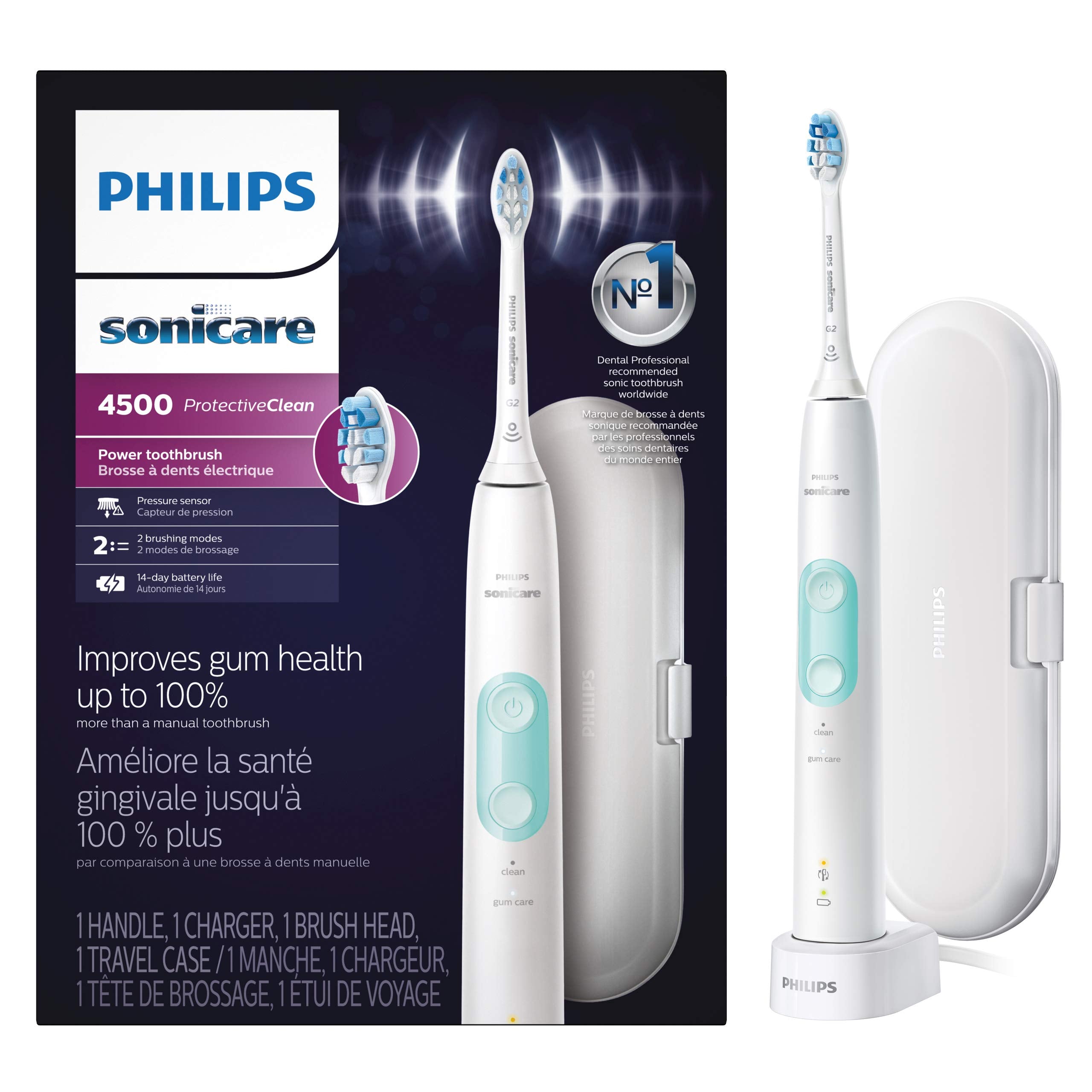 Philips Sonicare ProtectiveClean 4500 Rechargeable Electric Toothbrush, White, HX6827/11 🍁 All In One Marketplace Canada