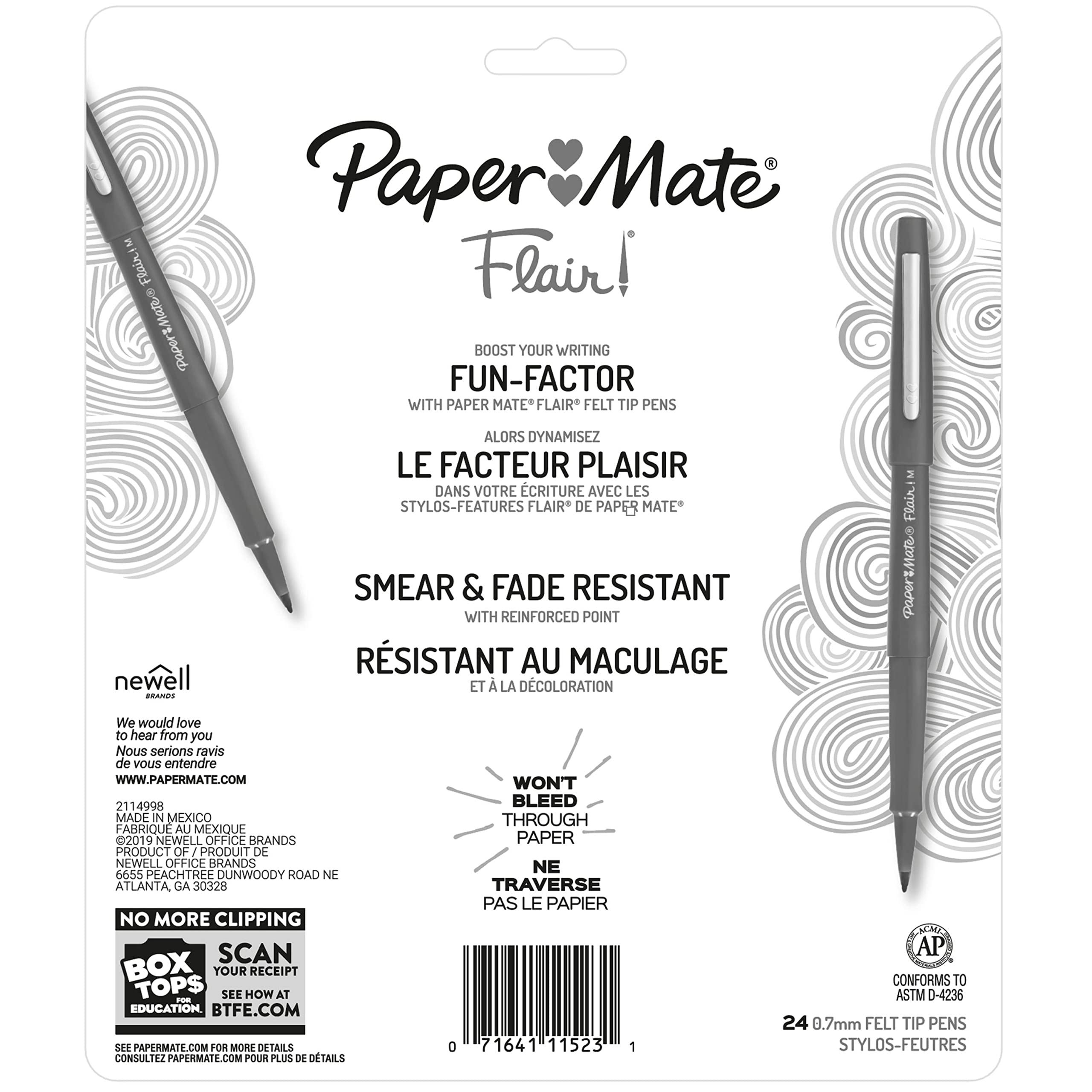 Paper Mate Flair Felt Tip Pens, Medium Point (0.7 mm), Assorted Colours, 24 Count 🍁 All In One Marketplace Canada