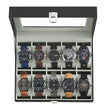 SONGMICS Watch Box, 10-Slot Watch Case Organizer with Large Glass Lid, Removable Pillows, Gift for Loved Ones, Black Synthetic Leather, Gray Lining UJWB010BK 🍁 All In One Marketplace Canada