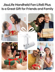 JISULIFE Hand Portable Fan with 4500 mAh Power Bank, 20-37 Hrs Runtime, Battery Operated Folding Pocket Fan, 3 Speeds, Enhanced Airflow, Rechargeable Quiet Mini Fan for Home, Outdoor-White 🍁 All In One Marketplace Canada