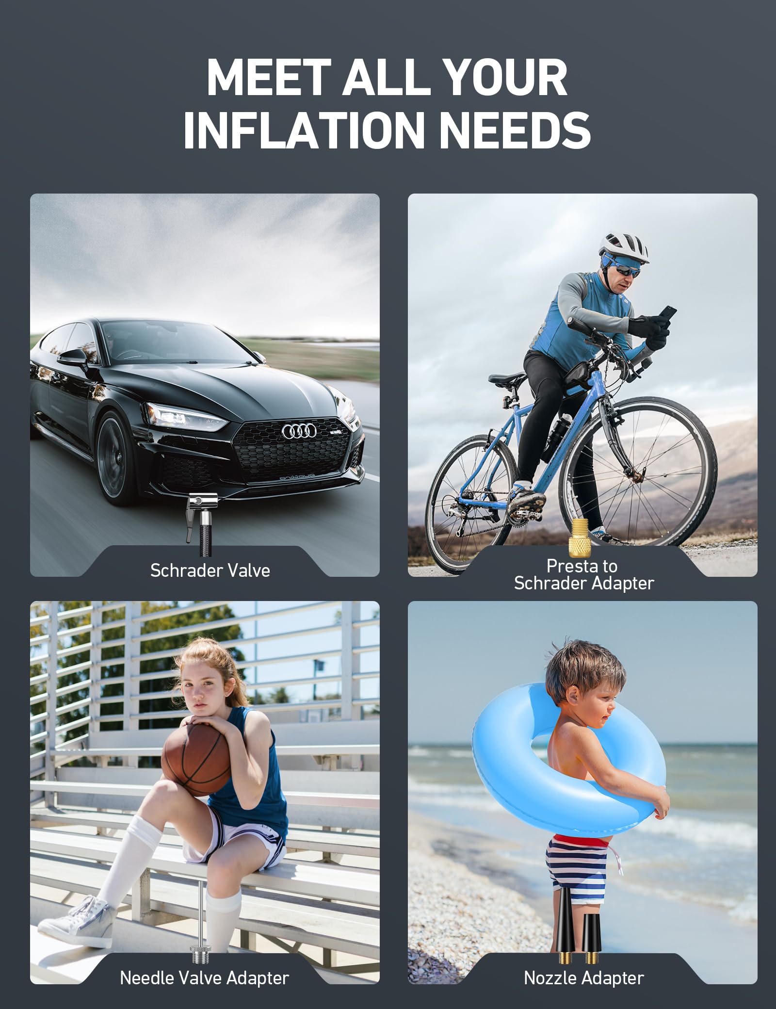 AstroAI S1 Tire Inflator Portable Air Compressor 12V DC, Digital Car Tire Pump 150 PSI, Preset Tire Pressure & Auto Shutoff, Electric Air Pump for Car Tires, Motorcycles, Bicycles, Other Inflatables 🍁 All In One Marketplace Canada