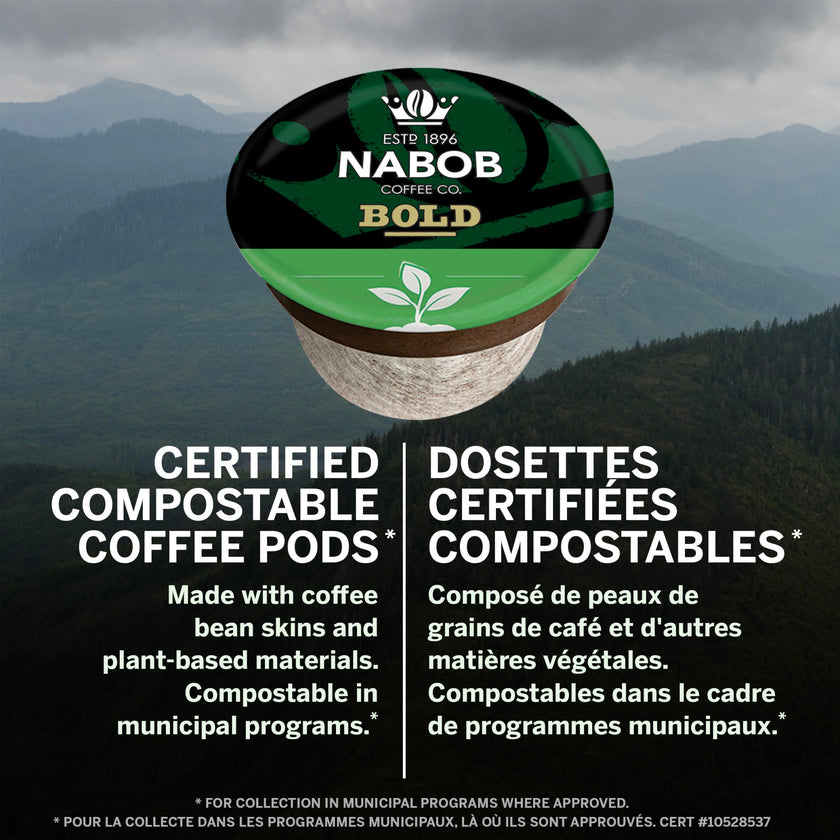Nabob Bold Full City Dark 100% Compostable Pods, 56 Pods 🍁 All In One Marketplace Canada