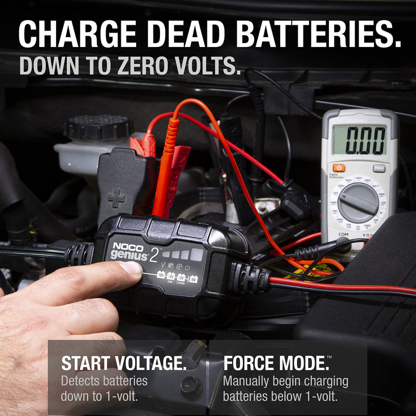 NOCO GENIUS2: 2A 6V/12V Smart Battery Charger – Automatic Maintainer, Trickle Charger & Desulfator with Overcharge Protection & Temperature Compensation – for Lead-Acid & Lithium Batteries 🍁 All In One Marketplace Canada