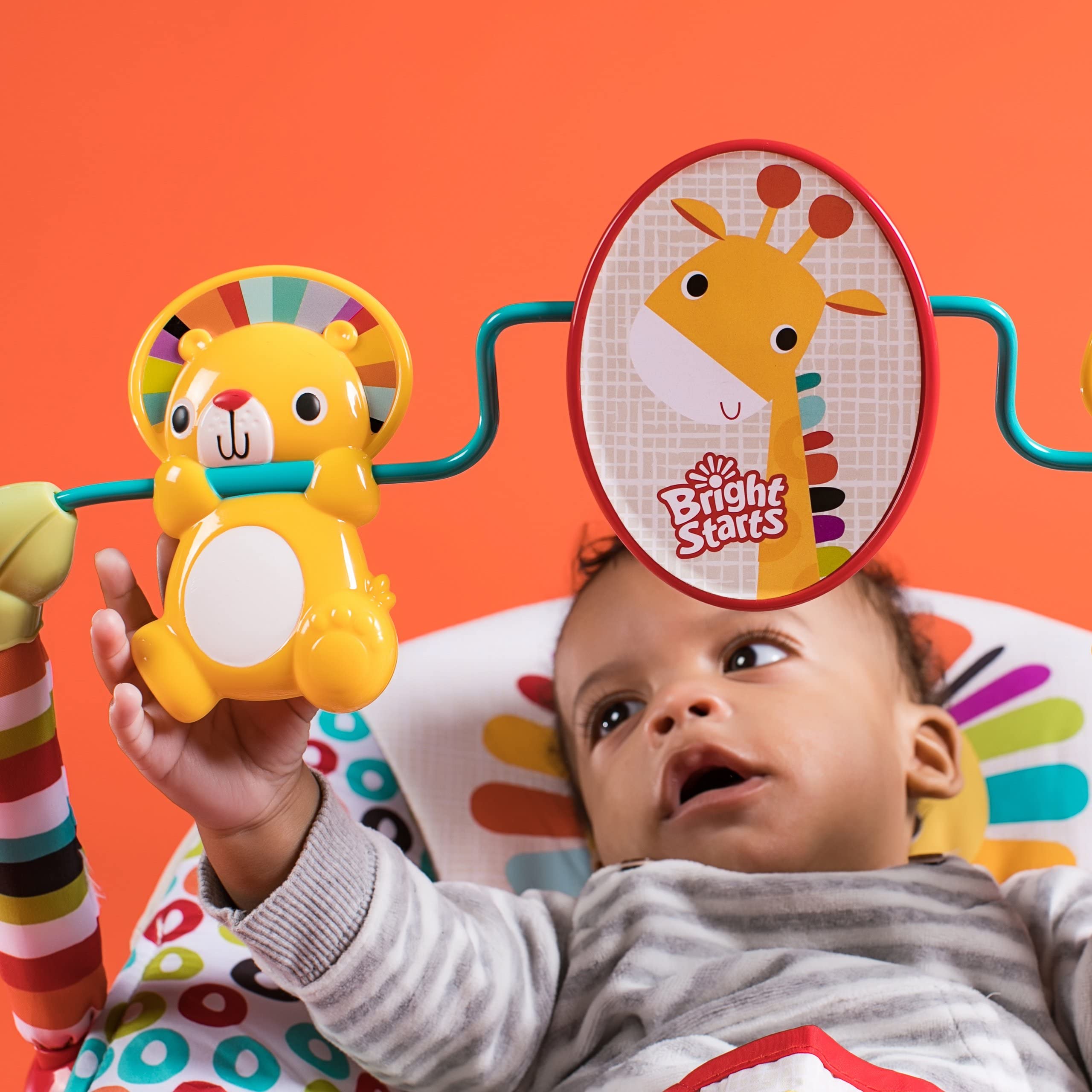 Bright Starts Portable Baby Bouncer Soothing Vibrations Infant Seat with Removable Toy Bar, 0-6 Months 6-20 lbs (Playful Pinwheels) 🍁 All In One Marketplace Canada