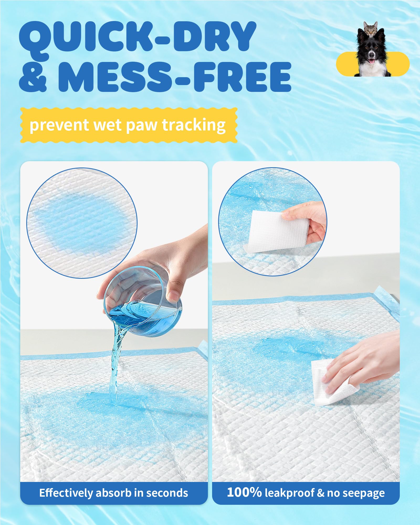 100-Pack X-Large Puppy Pads - 34'' x 28'' Pee Pads for Dogs Potty Training with Leak-Proof Quick-Dry Design, 6-Layer Dog Pee Pads with Extra Large Size 🍁 All In One Marketplace Canada