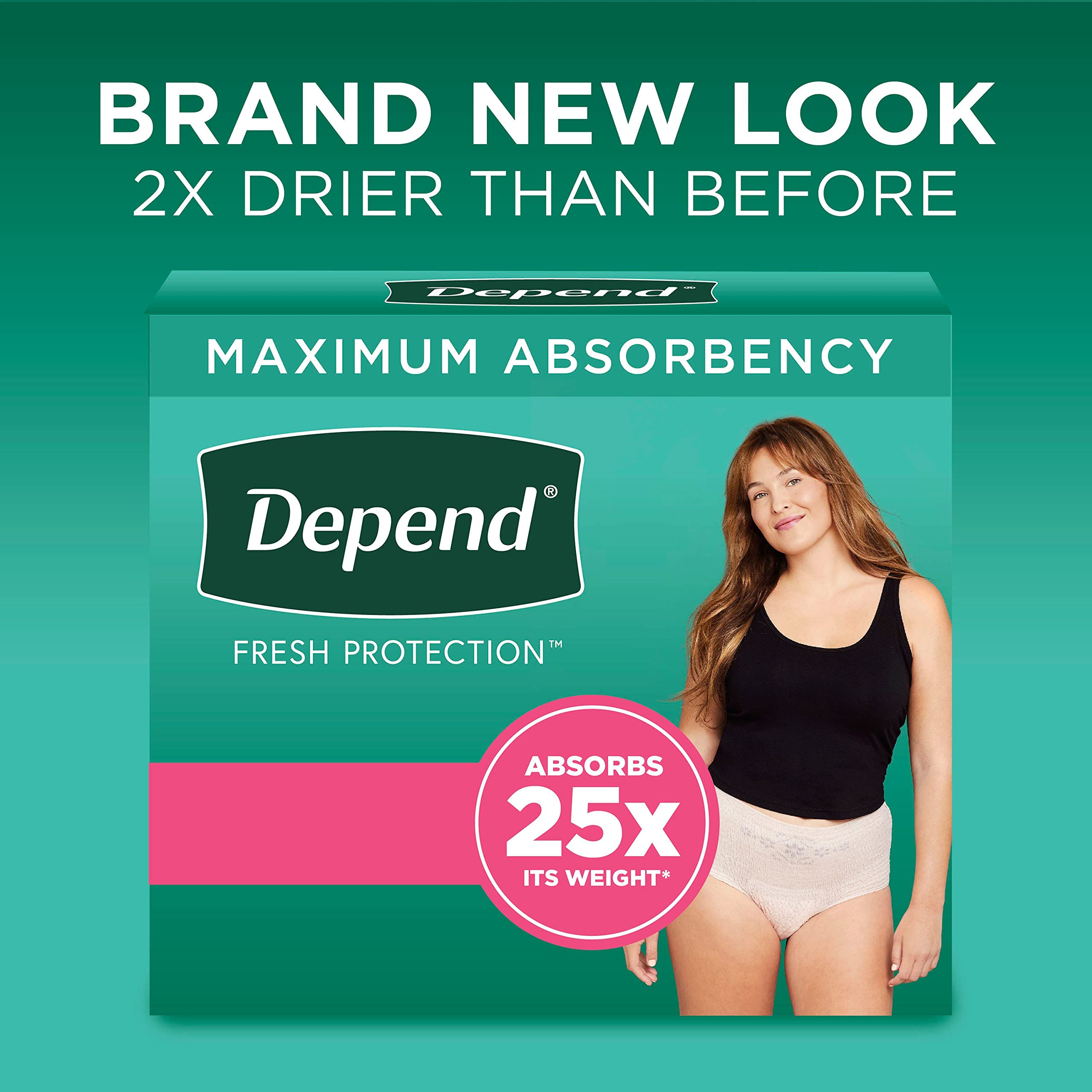 Depend Fresh Protection Adult Incontinence Underwear for Women (Formerly Depend Fit-Flex), Disposable, Maximum, Large, Blush, 40 Count 🍁 All In One Marketplace Canada