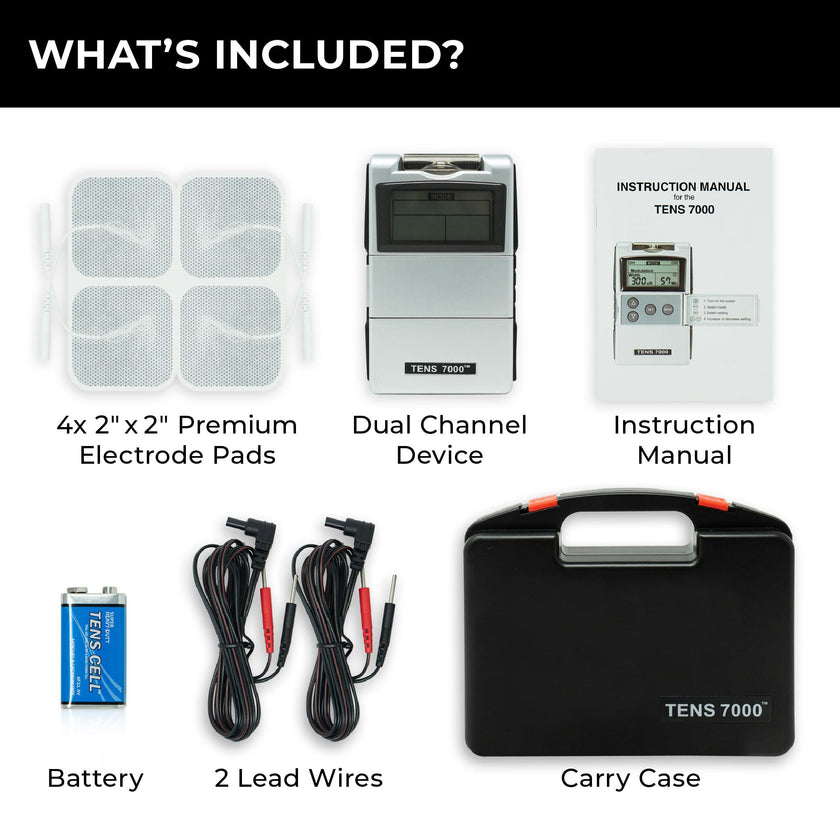 TENS 7000 Digital TENS Machine with Accessories - Muscle Stimulator Machine for Back Pain Relief, Sciatica, Neck, Nerve, Shoulder, Hip, Elbow, Muscle Pain Relief 🍁 All In One Marketplace Canada