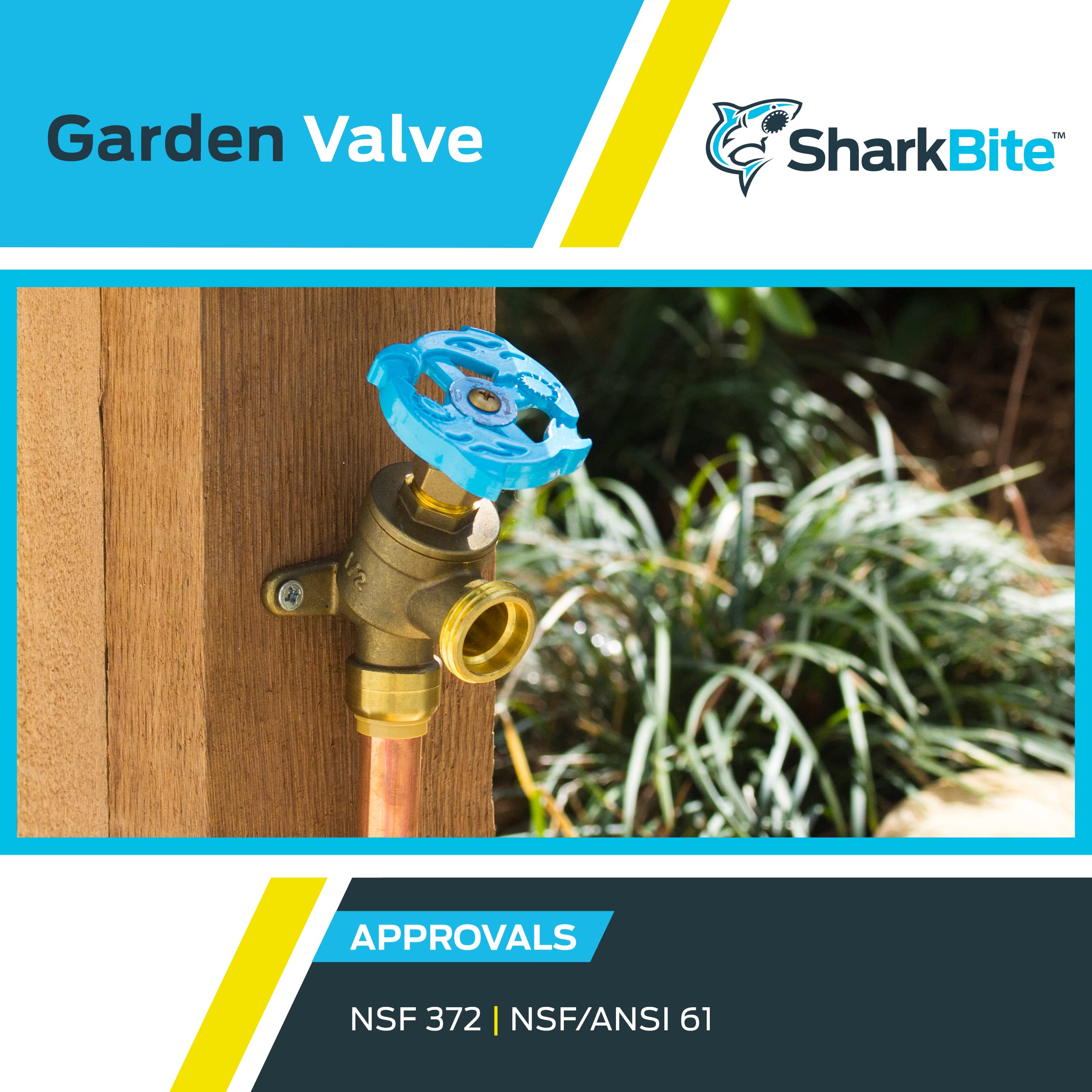 SharkBite 1/2 Inch x 3/4 Inch MHT Garden Valve, Multi Turn, Push to Connect Brass Plumbing Fitting, PEX Pipe, Copper, CPVC, PE-RT, HDPE, 24622LF 🍁 All In One Marketplace Canada