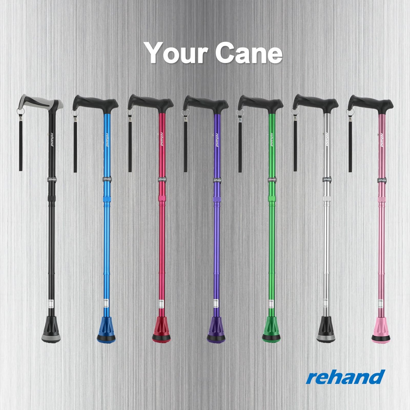 REHAND Walking Cane - Foldable, Adjustable, Collapsible Walking Canes for Men & Women, Heavy Duty All Terrain Tip, with Travel Bag | Walking Sticks for Seniors & Adults (Natural Black) 🍁 All In One Marketplace Canada