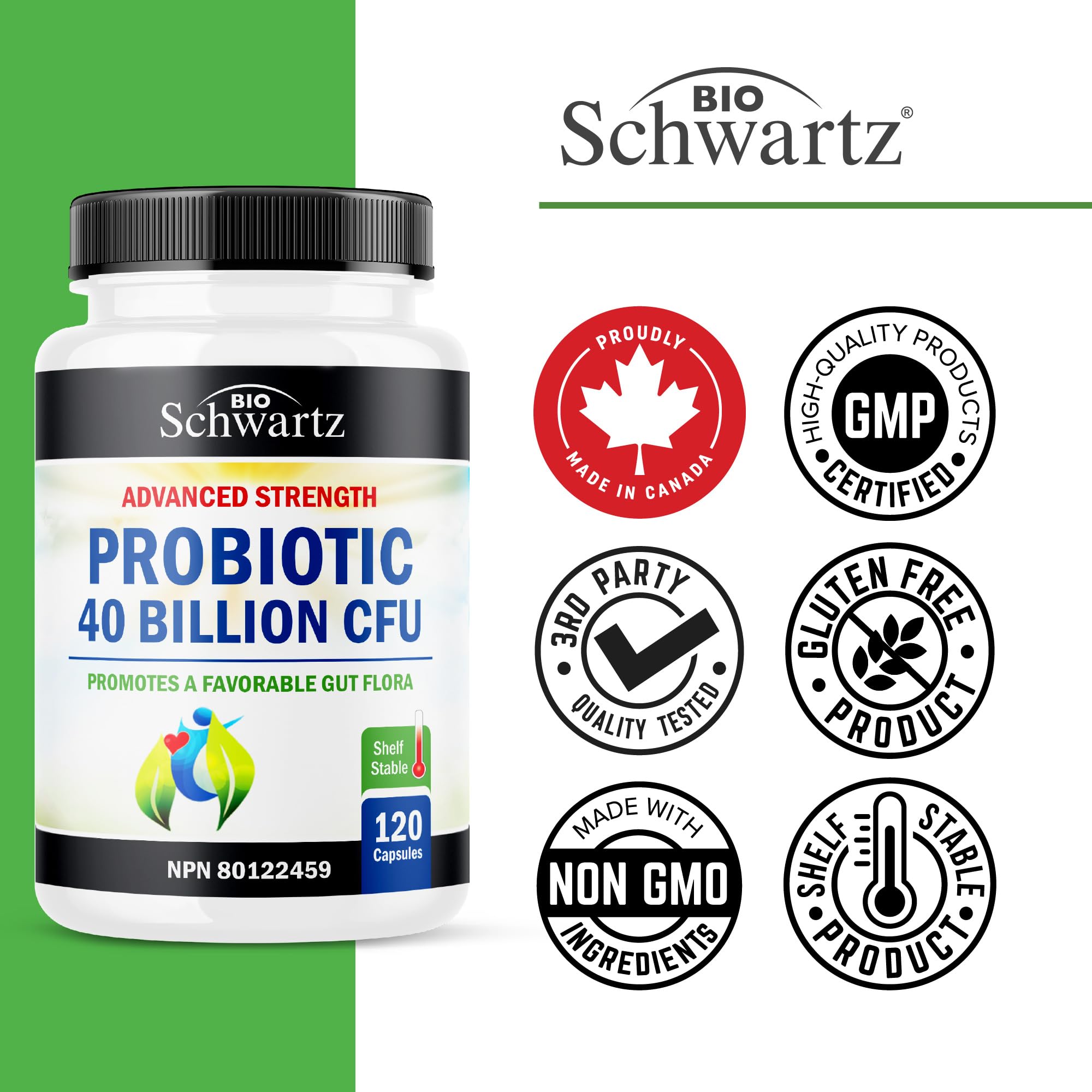 Daily Probiotic for Women & Men with 40 Billion CFU - Gut Health Complex with Probiotic for Women & Men - Shelf Stable Pre & Probiotics for Bloating Relief Digestive Enzyme Health | Non-GMO, 120ct 🍁 All In One Marketplace Canada
